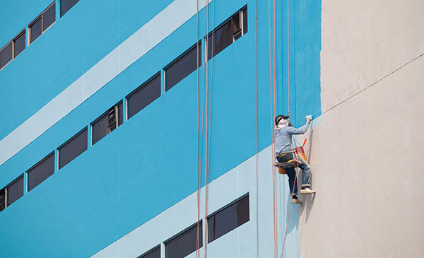 Industrial painter at work